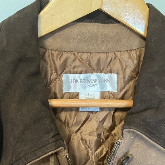 NWT Jones New York Sport Cotton Tan Brown Quilted Lining Jacket - Picture 2 of 5